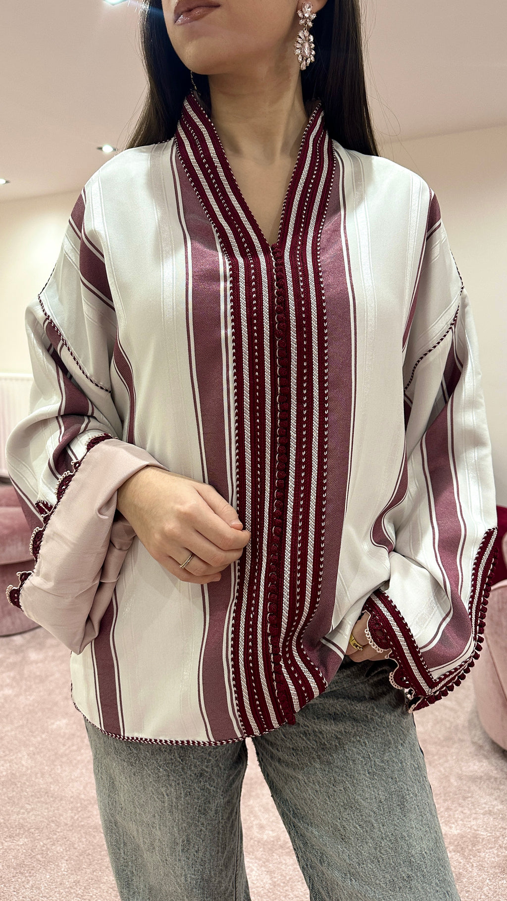 The burgundy Ghazali. top